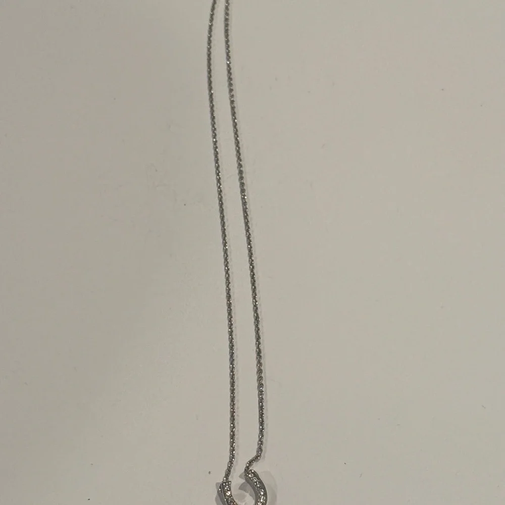 Minimalist Silver Horseshoe Pendant Necklace